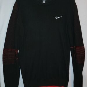 Tiger Woods Nike Men's Black and Red Crewneck Sweater